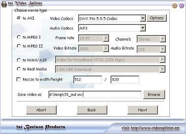 1st Video Splitter Screenshot